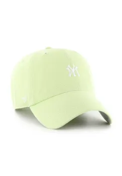 47 brand sapca de baseball din bumbac MLB New York Yankees culoarea verde, cu imprimeu, B-BSRNR17GWS-F1 imagine