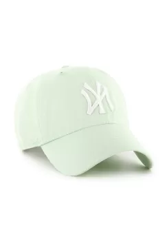 47 brand sapca de baseball din bumbac MLB New York Yankees culoarea verde, cu imprimeu, B-NLRGW17GWS-B0 imagine