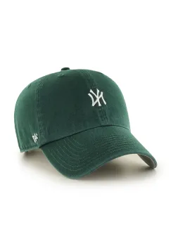 47 brand sapca de baseball din bumbac MLB New York Yankees culoarea verde, uni, B-BSRNR17GWS-DG imagine