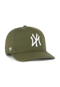 47 brand sapca de baseball din bumbac MLB New York Yankees culoarea verde, uni, B-FHTCH17GWP-SW imagine