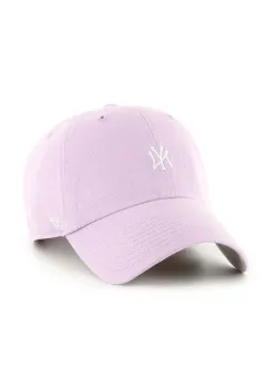 47 brand sapca de baseball din bumbac MLB New York Yankees culoarea violet, cu imprimeu, B-BSRNR17GWS-YX imagine