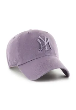 47 brand sapca de baseball din bumbac MLB New York Yankees culoarea violet, uni, B-RGW17GWS-II imagine