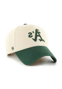 47 brand sapca de baseball din bumbac MLB Oakland Athletics culoarea alb, cu imprimeu, B-FIRFD18HTP-SS imagine