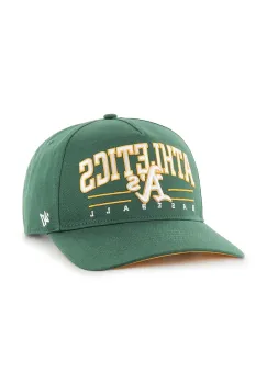 47 brand sapca de baseball din bumbac MLB Oakland Athletics culoarea verde, cu imprimeu, B-RSCOE18GWP-DG imagine