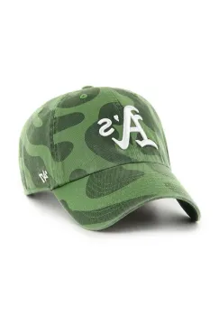 47 brand sapca de baseball din bumbac MLB Oakland Athletics culoarea verde, modelator, B-FRFMC18GWS-FF imagine