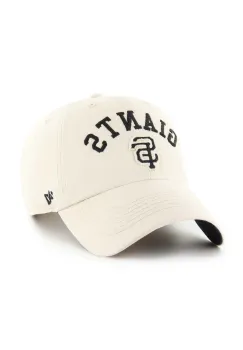 47 brand sapca de baseball din bumbac MLB San Francisco Giants culoarea bej, cu imprimeu, B-CLBFB22GWS-Y0 imagine