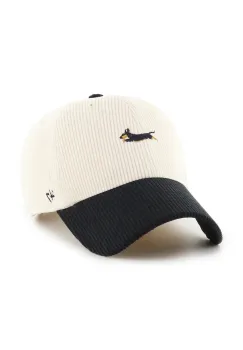 47 brand sapca de baseball din catifea Dog Cord Base Runner culoarea bej, XXD-TCBRT14EWS-NT imagine
