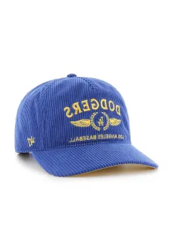 47 brand sapca de baseball din catifea MLB Los Angeles Dodgers cu imprimeu, B-SKYLC12EWP-RY imagine