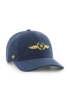 47 brand sapca de baseball din catifea MLB New York Yankees culoarea albastru marin, cu imprimeu, B-SKYMF17EWS-NY imagine