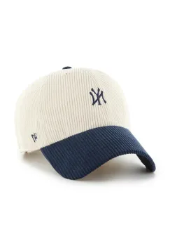 47 brand sapca de baseball din catifea MLB New York Yankees culoarea bej, B-TCBRT17EWS-NTA imagine