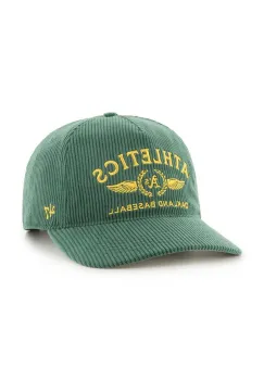 47 brand sapca de baseball din catifea MLB Oakland Athletics culoarea verde, cu imprimeu, B-SKYLC18EWP-DG imagine