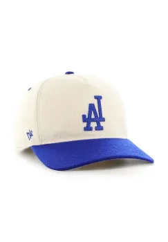 47 brand sapca din amestec de lana MLB Los Angeles Dodgers culoarea bej, cu imprimeu, B-CHSHT12WIP-NT imagine