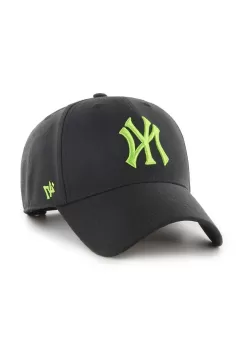 47 brand sapca din amestec de lana MLB New York Yankees culoarea negru, cu imprimeu, B-MVPSP17WBP-BKAM imagine