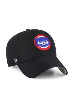 47 brand sapca MLB Chicago Cubs culoarea negru, cu imprimeu, B-MVP05WBV-BKH imagine