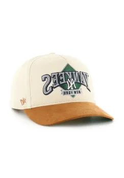 47 brand sapca MLB New York Yankees culoarea bej, cu imprimeu, B-DMOND17GWP-NT imagine