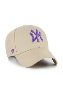47 brand sapca MLB New York Yankees culoarea bej, cu imprimeu, B-MVPSP17WBP-KHP imagine