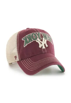 47 brand sapca MLB New York Yankees culoarea bordo, B-TSCLA17LAP-KM imagine