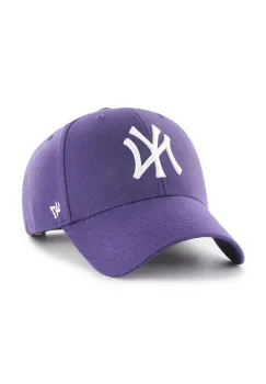 47 brand sapca MLB New York Yankees culoarea violet, uni, B-MVPSP17WBP-PP imagine
