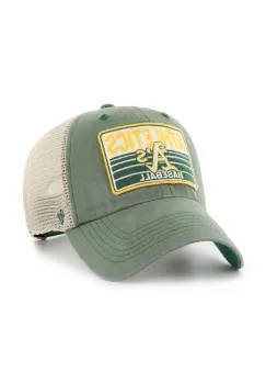 47 brand sapca MLB Oakland Athletics Four Stroke culoarea verde, B-FRSTK18BXP-BTB imagine