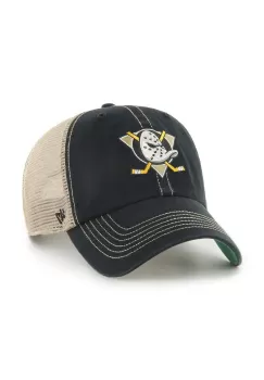 47 brand sapca NHL Anaheim Ducks culoarea negru, cu imprimeu, H-TRWLR25GWP-BKB imagine