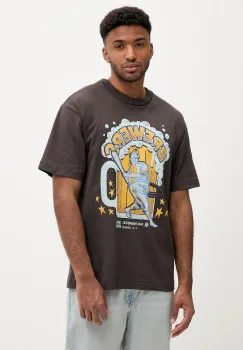 47 brand tricou din bumbac BC013TMKBRU643621C9 culoarea gri, cu imprimeu, MLB Milwaukee Brewers Sigma imagine