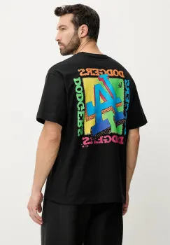 47 brand tricou din bumbac MLB LA Dodgers Sundale culoarea negru, cu imprimeu, BB012TMYZSR646066JK imagine