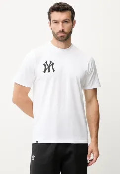 47 brand tricou din bumbac MLB New York Yankees culoarea alb, cu imprimeu, BB017TMBECT657649WW imagine