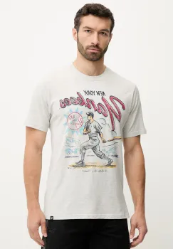 47 brand tricou din bumbac MLB New York Yankees culoarea gri, cu imprimeu, BB017TEMECH638867CK imagine