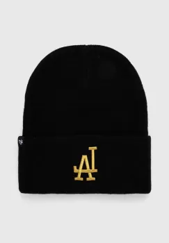 47brand caciula MLB Los Angeles Dodgers culoarea negru, din tricot gros imagine