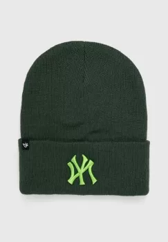 47brand caciula MLB New York Yankees culoarea verde, din tricot gros imagine
