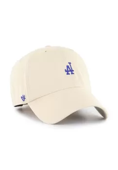 47brand sapca de baseball din bumbac MLB Los Angeles Dodgers culoarea bej, cu imprimeu imagine