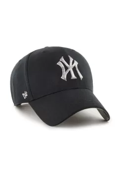 47brand sapca de baseball din bumbac MLB New York Yankees culoarea negru, cu imprimeu imagine