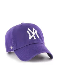 47brand sapca de baseball din bumbac MLB New York Yankees culoarea violet, cu imprimeu imagine