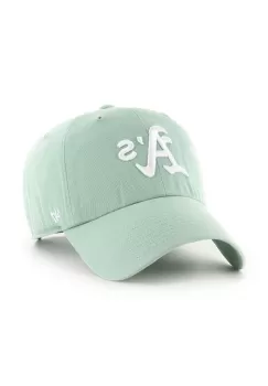 47brand sapca de baseball din bumbac MLB Oakland Athletics culoarea verde, cu imprimeu imagine