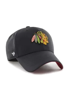 47brand sapca Nhl Chicago Blackhawks culoarea negru, cu imprimeu imagine