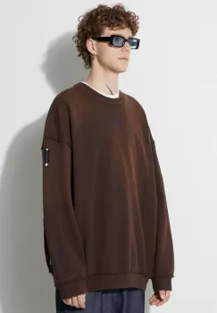 A-COLD-WALL* bluza SHIRAGA CREWNECK barbati, culoarea maro, uni ACWMW141B imagine