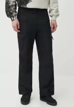 A-COLD-WALL* pantaloni de bumbac Static Zip Pant culoarea negru, cu fason cargo, ACWMB278C imagine
