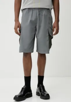 A-COLD-WALL* pantaloni scurti din bumbac barbati, culoarea gri, ACWMB320 imagine