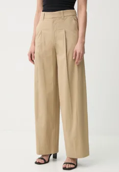 A.L.C. pantaloni femei, culoarea bej, lat, high waist, 2PANT01134 imagine