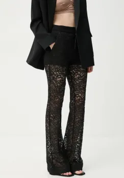 A.L.C. pantaloni femei, culoarea negru, evazati, high waist, 2PANT01112 imagine