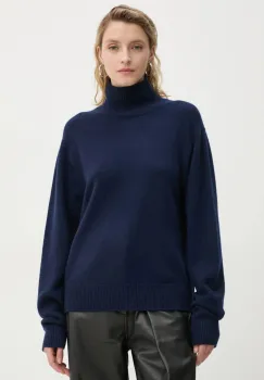 A.L.C. pulover de casmir Teddy culoarea albastru marin, light, cu guler, 7SWPO01026 imagine