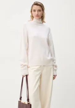 A.L.C. pulover de casmir Teddy culoarea bej, light, cu guler, 7SWPO01026 imagine