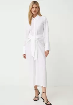 A.L.C. rochie din in Carson culoarea alb, maxi, drept, 6DRES02429 imagine