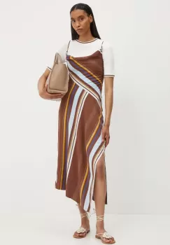 A.L.C. rochie Lauren culoarea maro, midi, evazati, 6DRES02381 imagine