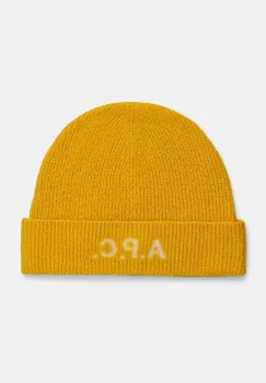A.P.C. caciula de lana bonnet harry culoarea galben, de lana, WVBDK.M25085 imagine