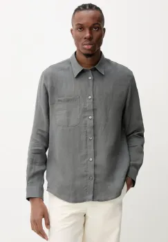 A.P.C. camasa A.P.C. Chemise Cassel LIAEK-H12545 BLACK barbati, culoarea negru, cu guler clasic, regular imagine