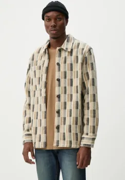 A.P.C. camasa de lana surchemise stanley culoarea bej, cu guler clasic, relaxed, WVBDG.H02989 imagine