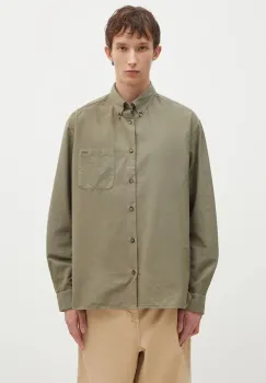 A.P.C. camasa din bumbac Chemise Mateo Logo barbati, culoarea verde, cu guler button-down, relaxed, COHAH-H12599 imagine