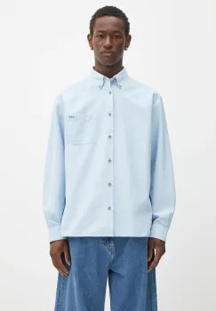 A.P.C. camasa din bumbac Chemise Mateo Logo culoarea alb, cu guler button-down, relaxed, COHAH.H12599 imagine