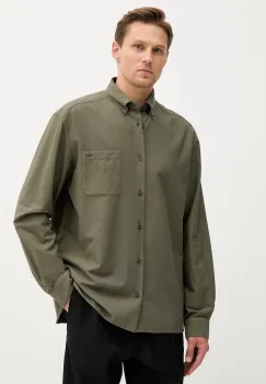 A.P.C. camasa din bumbac Chemise Mateo Logo culoarea alb, cu guler button-down, relaxed, COHAH.H12599 imagine